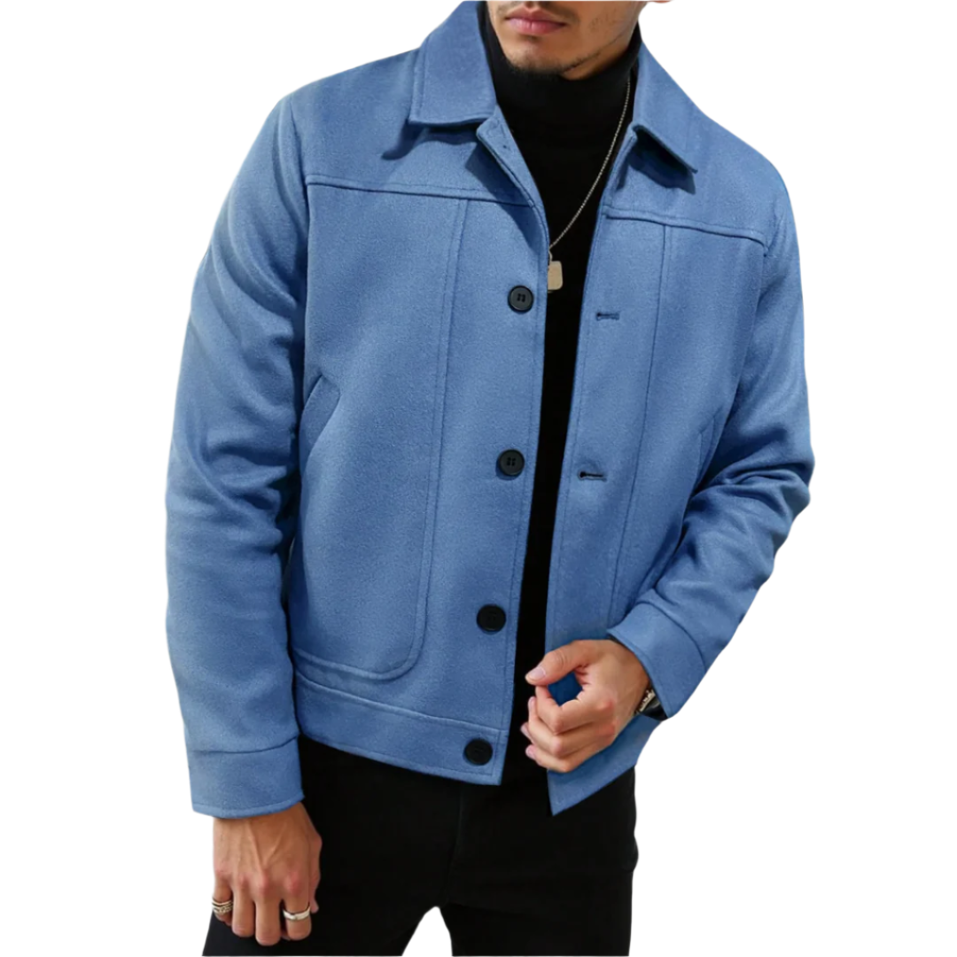 Jaqueta Masculina Monzzani MZ796 com lã, punhos ajustáveis! Perfeita para homens, ideal no outono/inverno com estilo e conforto.