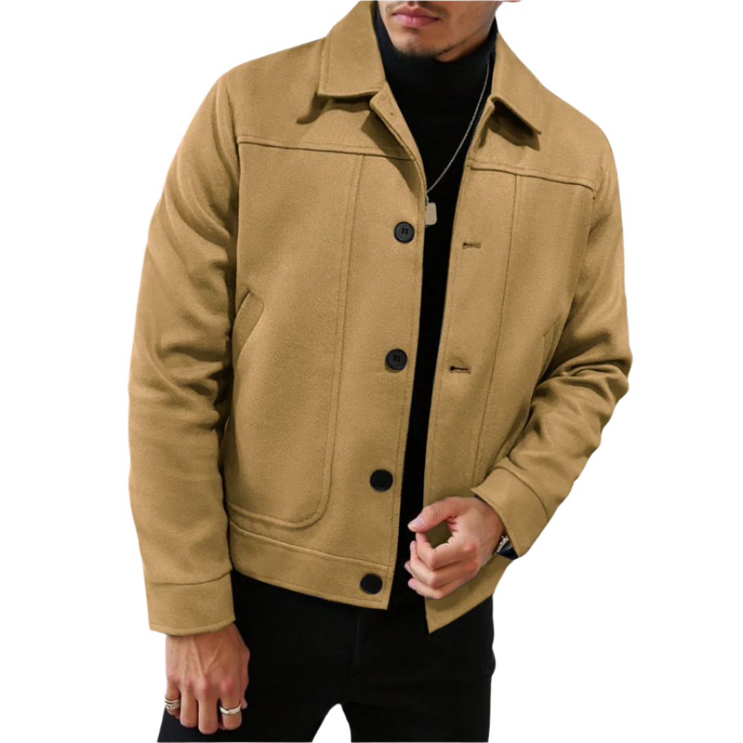Jaqueta Masculina Monzzani MZ796 com lã, punhos ajustáveis! Perfeita para homens, ideal no outono/inverno com estilo e conforto.