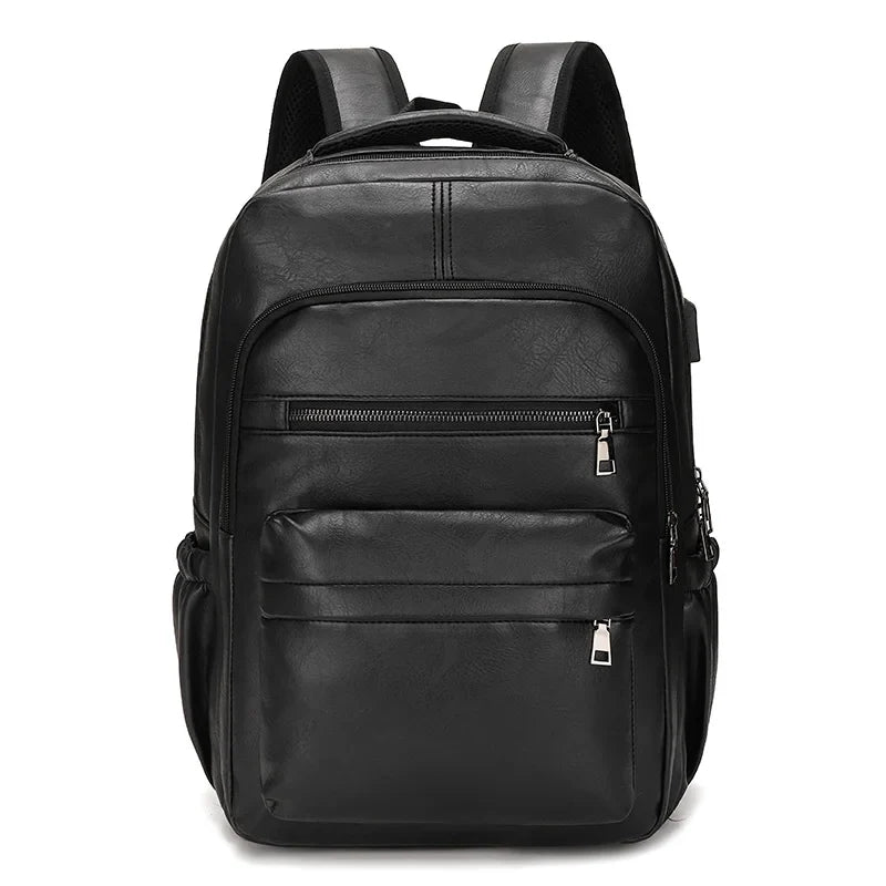 Mochila Executiva Monzzani MZ803 em couro, com alças acolchoadas, acabamento refinado e compartimento para notebook.