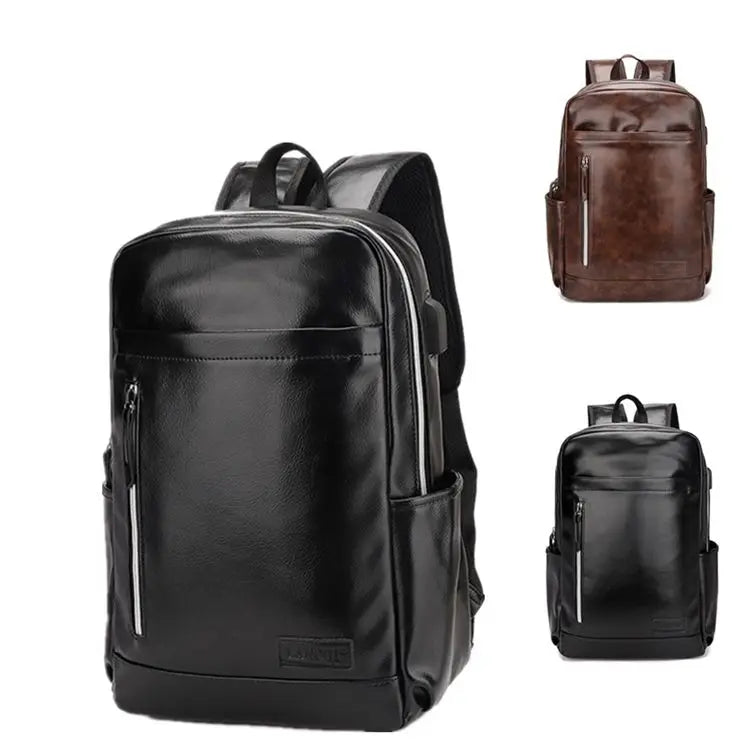Mochila Executiva em Couro Monzzani MZ805 com design clássico, compartimento para notebook e alças acolchoadas.