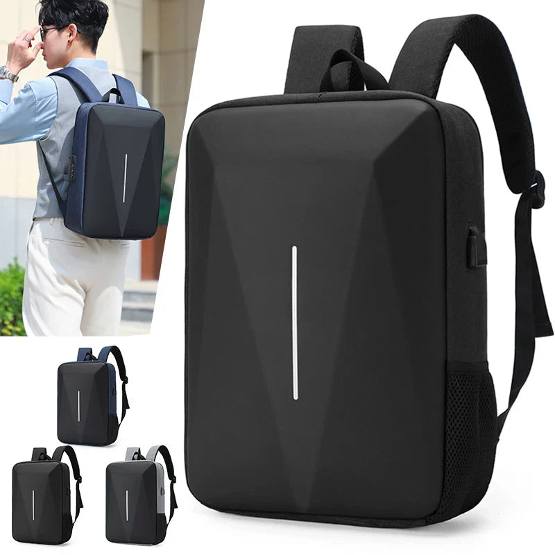 Mochila Executiva Monzzani MZ804 com porta USB, cadeado de senha, alças acolchoadas e compartimento para notebook.