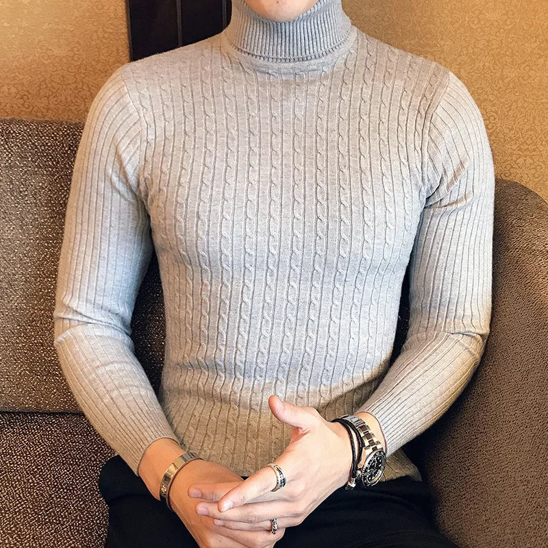 Suéter Masculino Gola Alta Monzzani, elegante e confortável, perfeito para os dias frios.