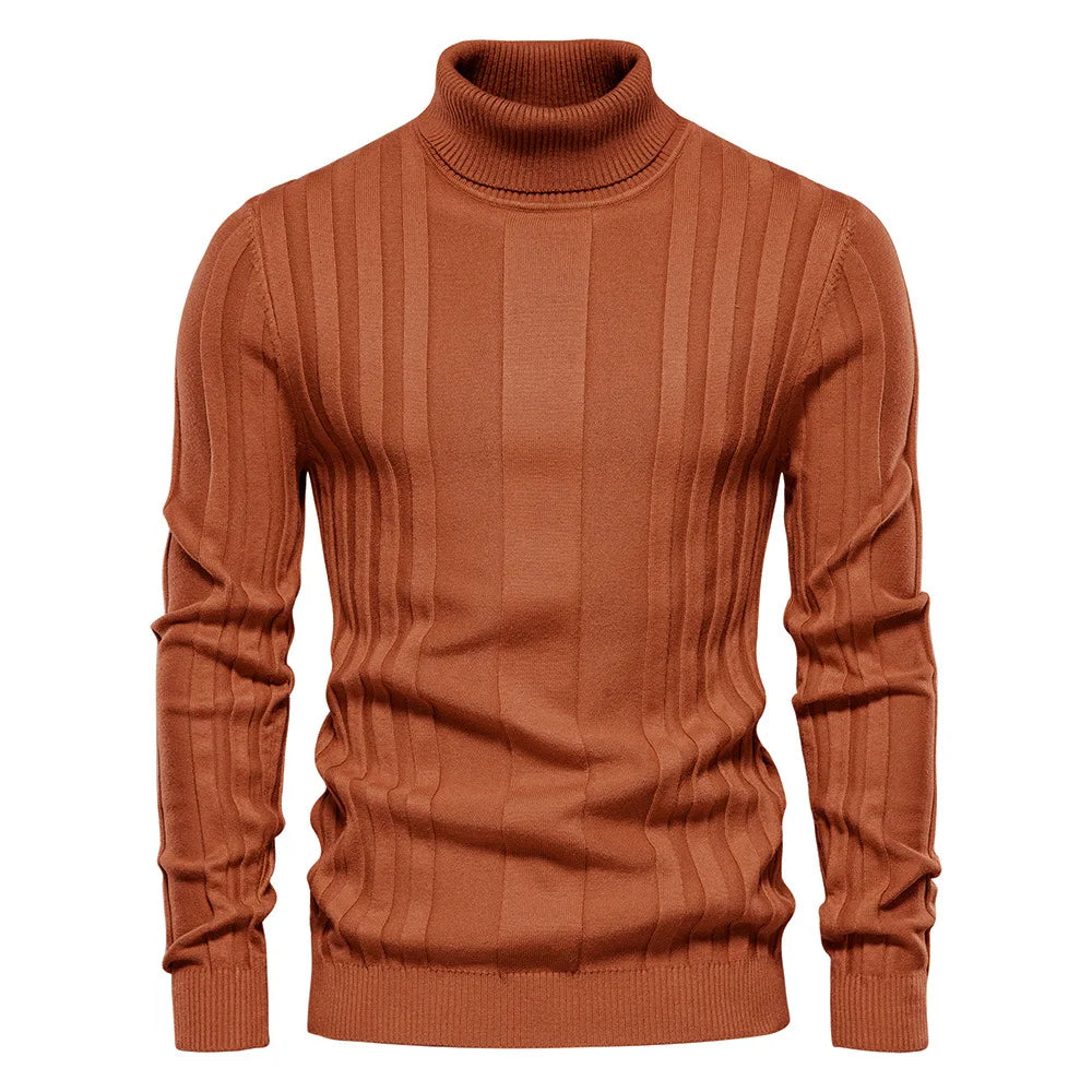 Suéter Masculino Gola Alta Monzzani, elegante e aconchegante, ideal para dias frios e looks sofisticados.