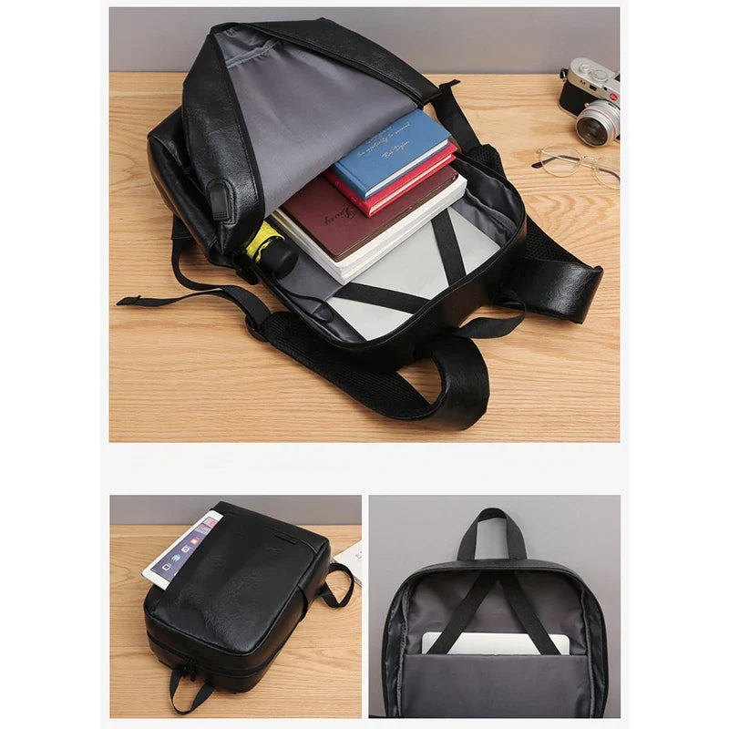 Mochila Executiva Monzzani MZ800 preta com porta USB, alças acolchoadas e compartimento para notebook de até 15,6 polegadas.
