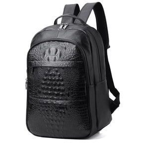 Mochila Executiva em Couro Monzzani MZ801 preta com design clássico, alças acolchoadas e compartimento para notebook.
