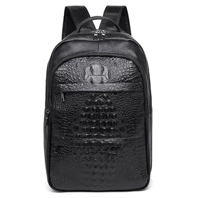 Mochila Executiva em Couro Monzzani MZ801 preta com design clássico, alças acolchoadas e compartimento para notebook.