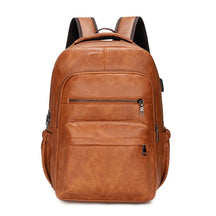 Mochila Executiva Monzzani MZ803 em couro, com alças acolchoadas, acabamento refinado e compartimento para notebook.