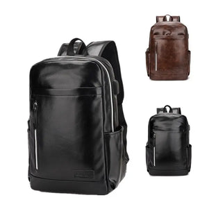Mochila Executiva em Couro Monzzani MZ805 com design clássico, compartimento para notebook e alças acolchoadas.