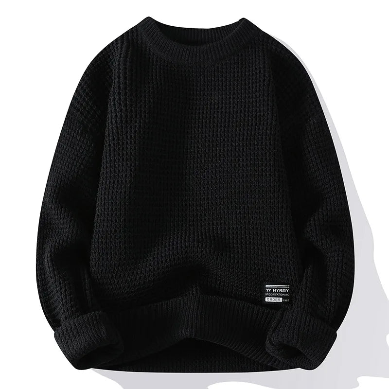 Moletom Masculino Monzzani® Pulôver, confortável, aquecido e elegante, perfeito para o outono/inverno, sem capuz e disponível em cores clássicas.