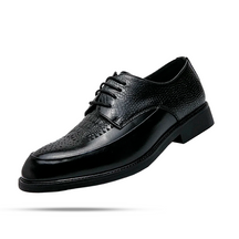 Sapato masculino Derby Monzzani MZ913 em couro texturizado em escamas, design elegante com plataforma de 4 cm, ideal para looks formais e casuais.